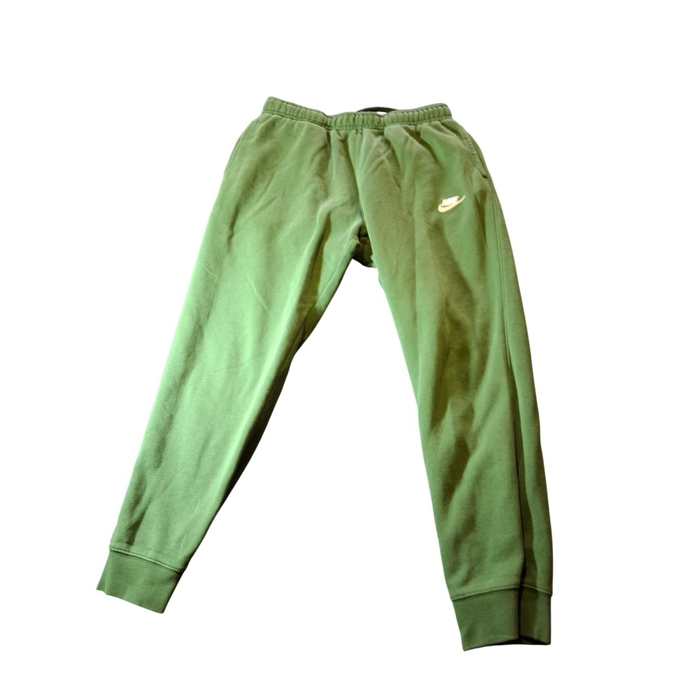 Nike Mens Club Fleece Joggers Green Sweatpants Tapered Pants L